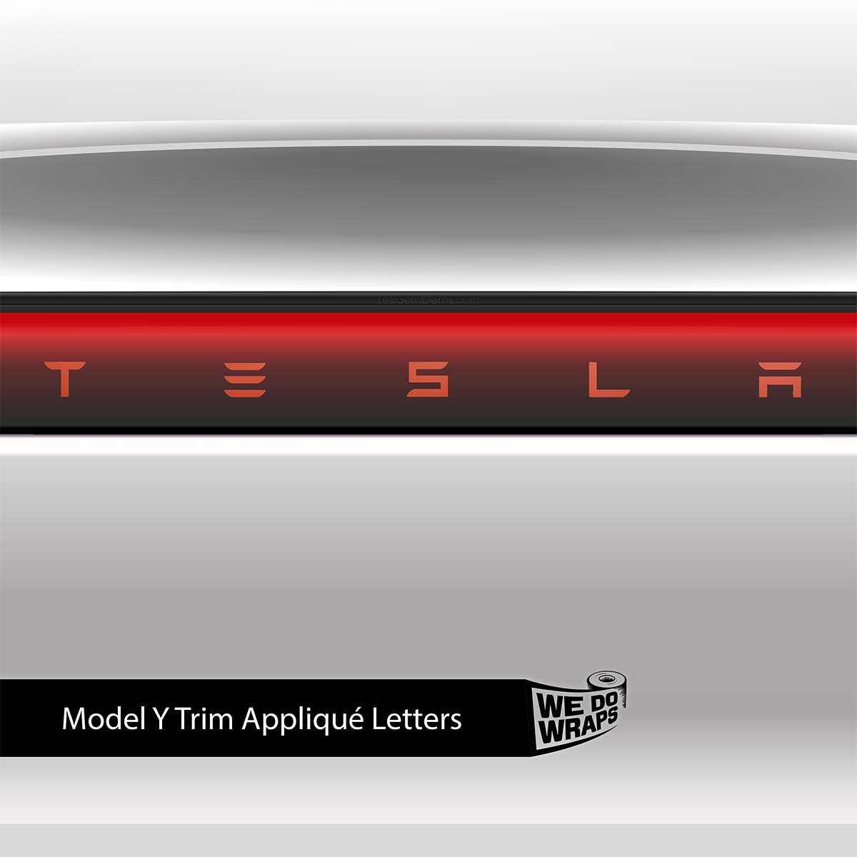 3M Matte Red Tesla Emblem Decals (Front + Back) | Model Y