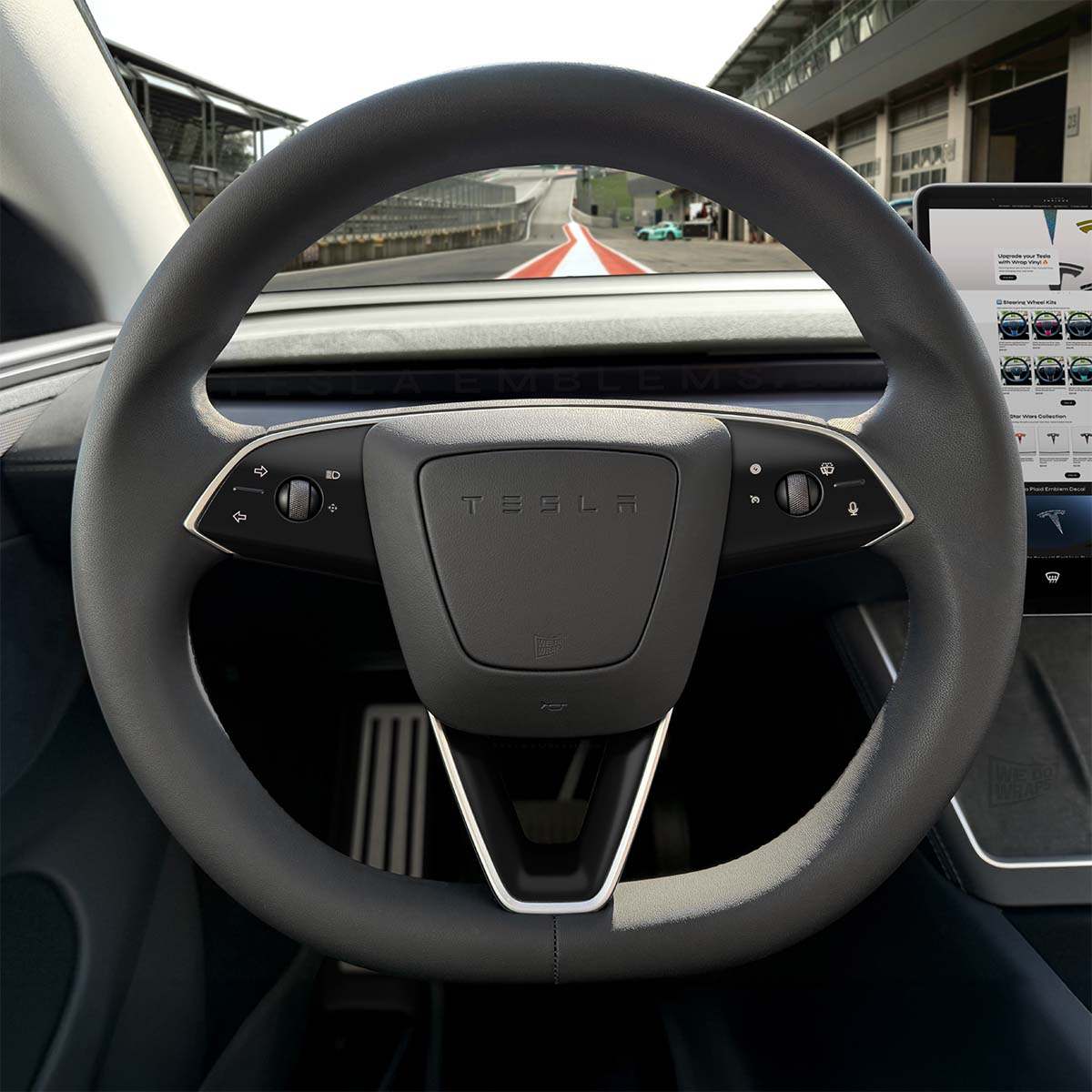 3M Satin Black Tesla Steering Wheel Decals | 3-piece Set | M3 Feb 2024-'25 Refresh