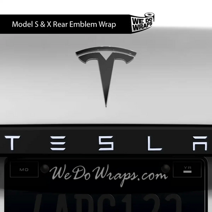 3M Satin Black Tesla Emblem Decals (Front + Back) | Model S
