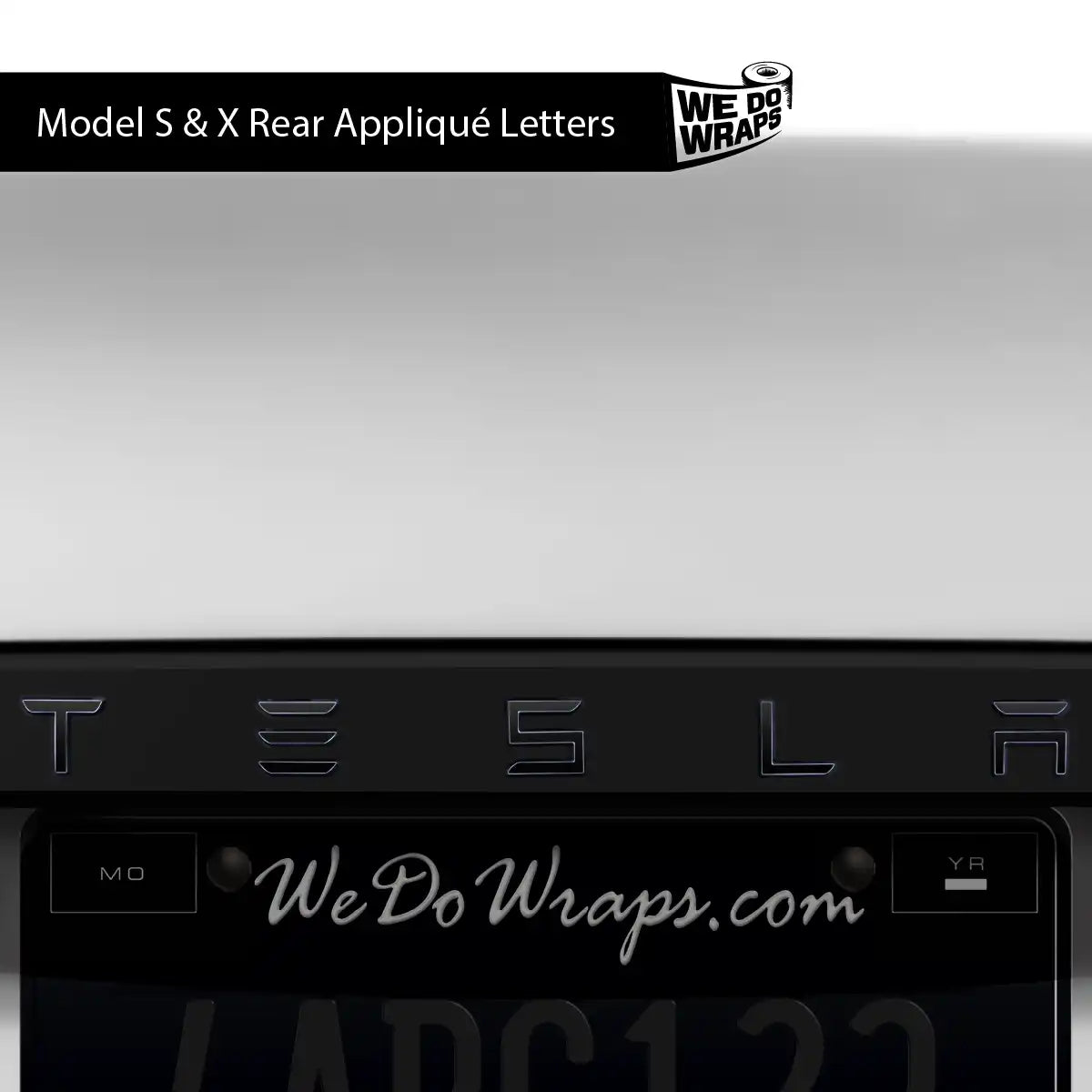 3M Satin Black Tesla Emblem Decals (Front + Back) | Model X