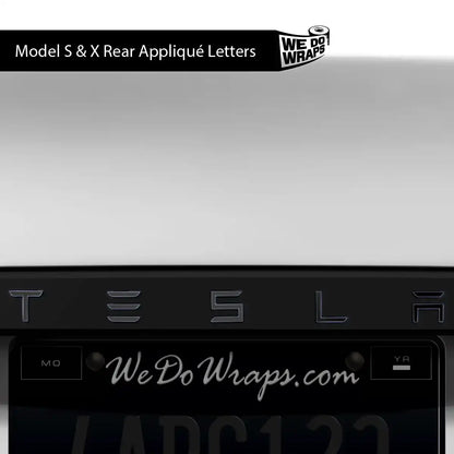 3M Satin Black Tesla Emblem Decals (Front + Back) | Model S