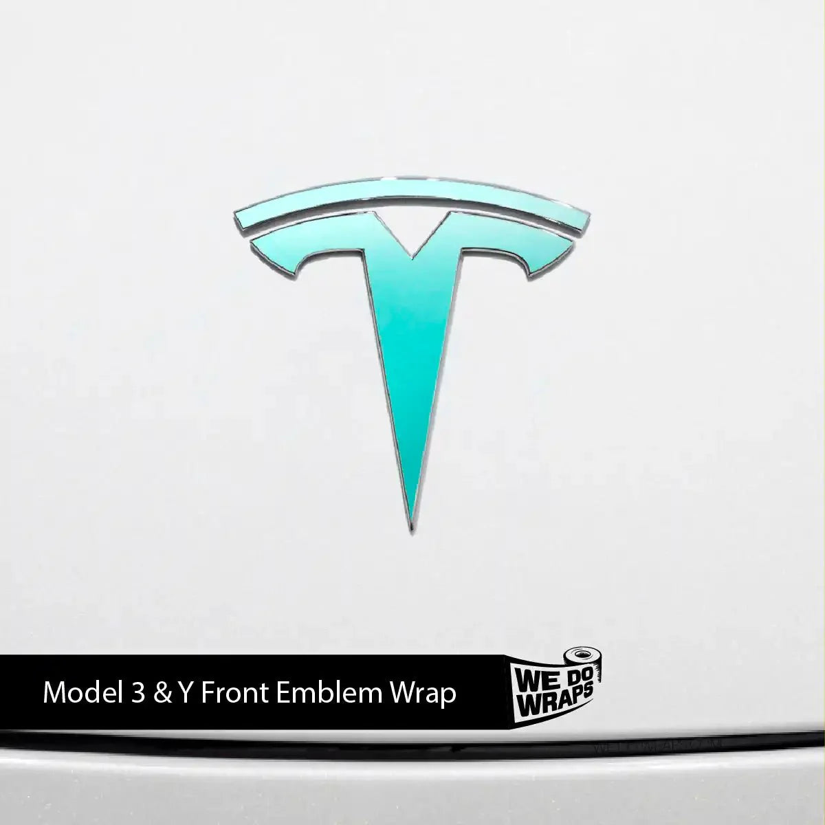 3M Satin Key West Tesla Emblem Decals (Front + Back) | Model Y