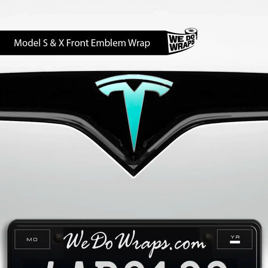 3M Satin Key West Tesla Emblem Decals (Front + Back) | Model S