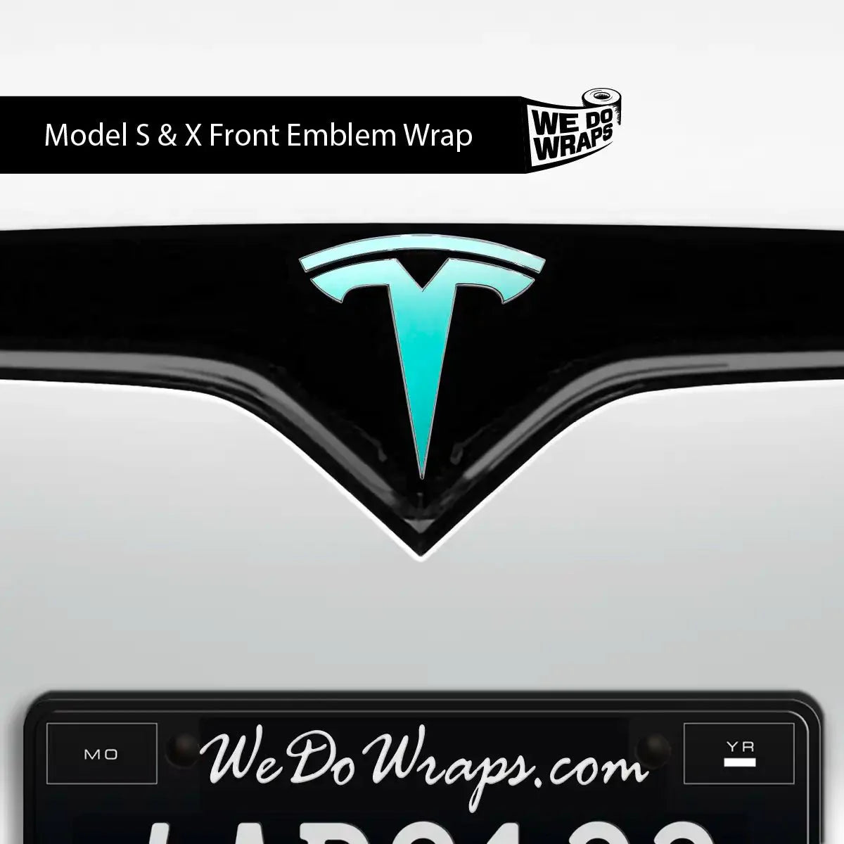 3M Satin Key West Tesla Emblem Decals (Front + Back) | Model X
