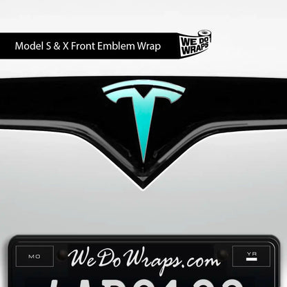 3M Satin Key West Tesla Emblem Decals (Front + Back) | Model X