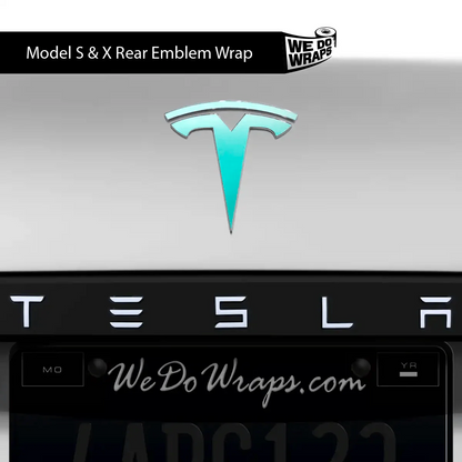 3M Satin Key West Tesla Emblem Decals (Front + Back) | Model S