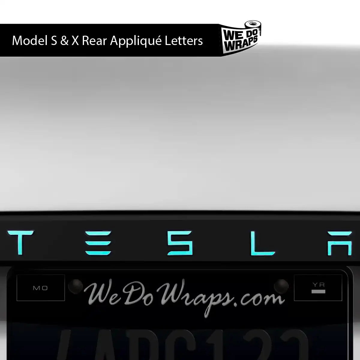 3M Satin Key West Tesla Emblem Decals (Front + Back) | Model X