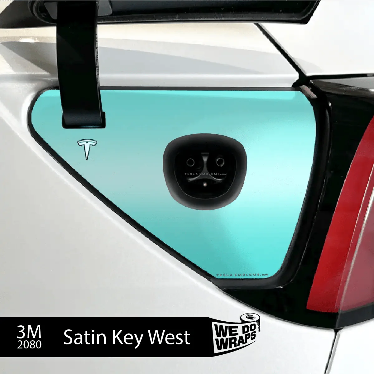 3M Satin Key West Tesla Charge Port Wrap | Model Y