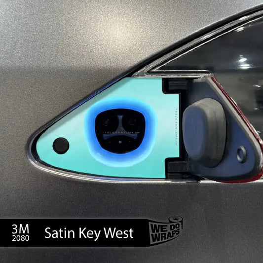 3M Satin Key West Tesla Charge Port Wrap | Model S