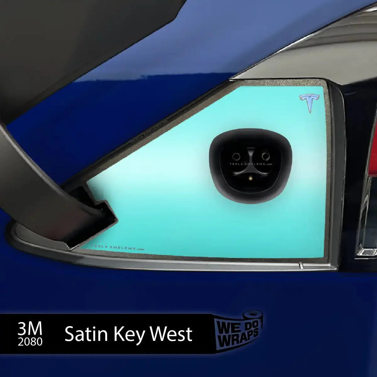 3M Satin Key West Tesla Charge Port Wrap | Model X