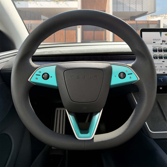 3M Satin Key West Tesla Steering Wheel Trim Decal Kit (3pcs) | MY 2026+ Refresh