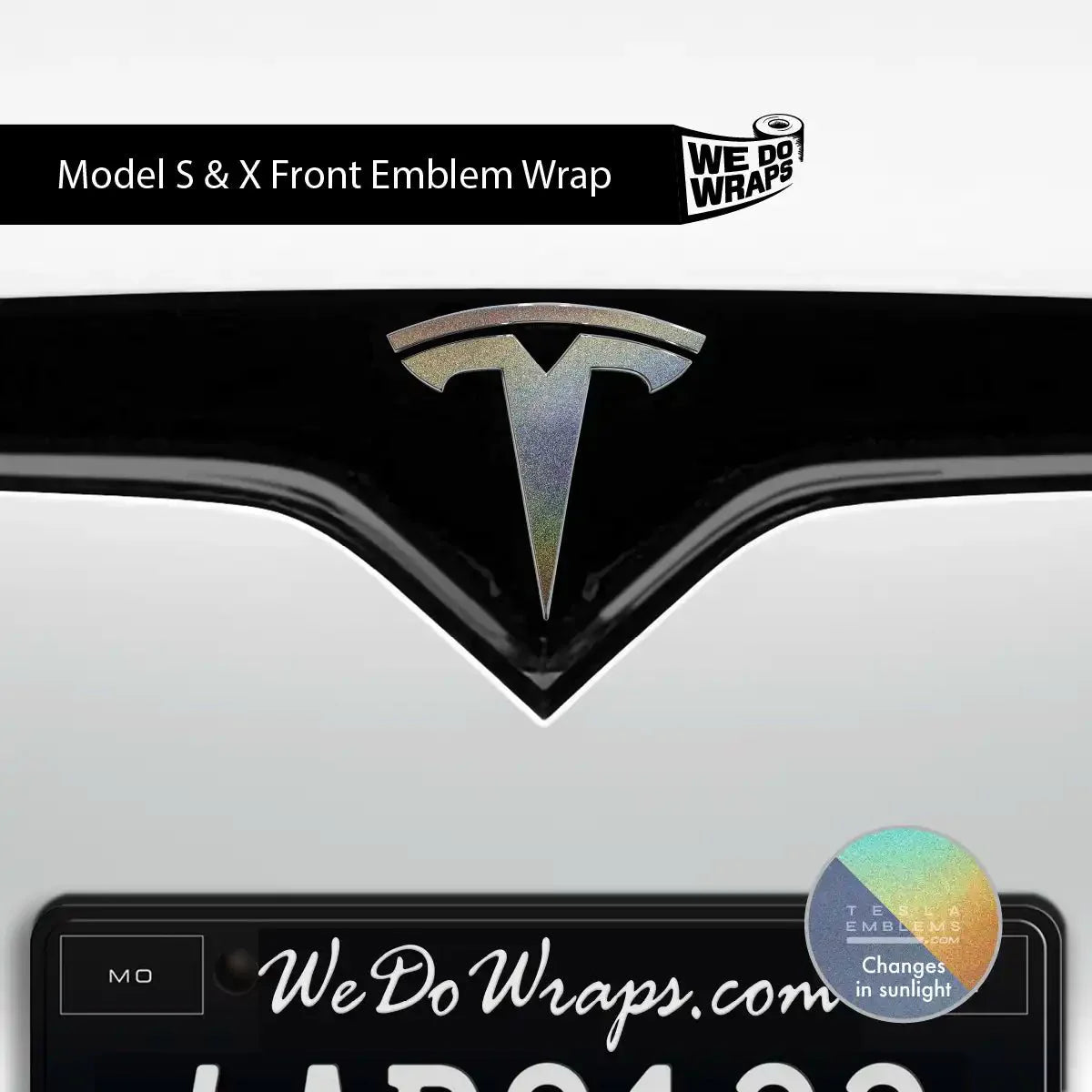 3M Satin Psychedelic Flip Tesla Emblem Decals (Front + Back) | Model S