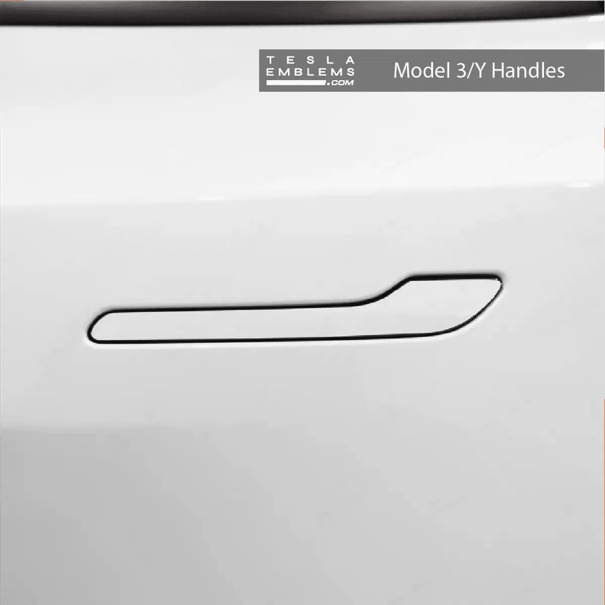 3M Satin White Tesla Door Handle Decals (4pcs)