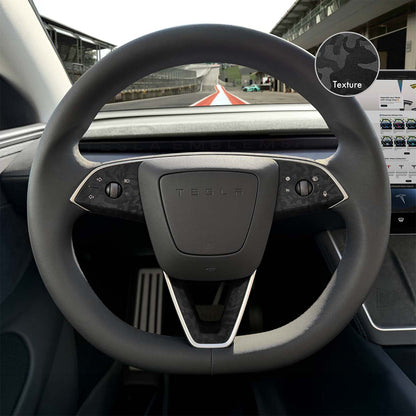 3M Shadow Black Camo Tesla Steering Wheel Trim Decal Kit | 3-piece Set | M3 Feb 2024-'25 Refresh