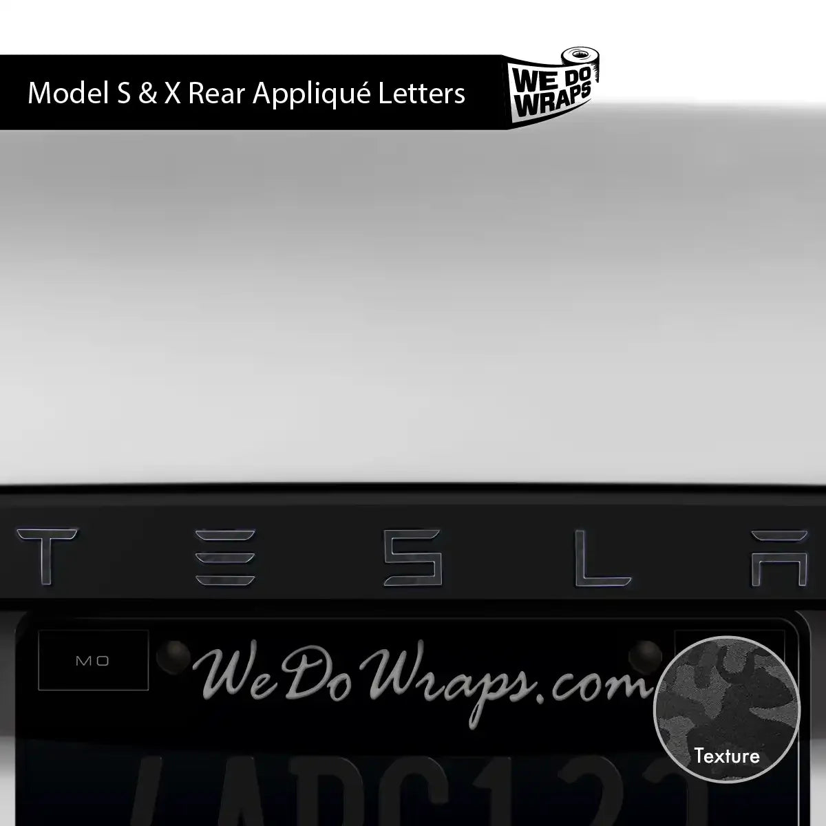 3M Shadow Black Camo Tesla Emblem Decals (Front + Back) | Model X