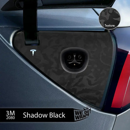 3M Shadow Black Camo Tesla Charge Port Wrap | Model 3