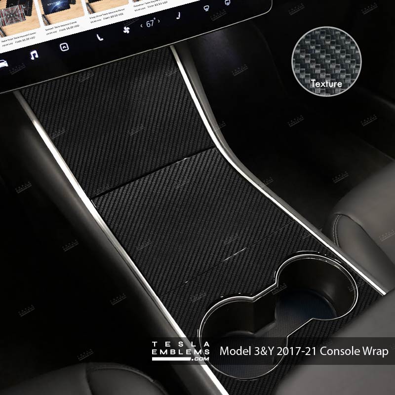 3M Carbon Fiber | Tesla Center Console Wrap Kit | Model 3 ’17-20