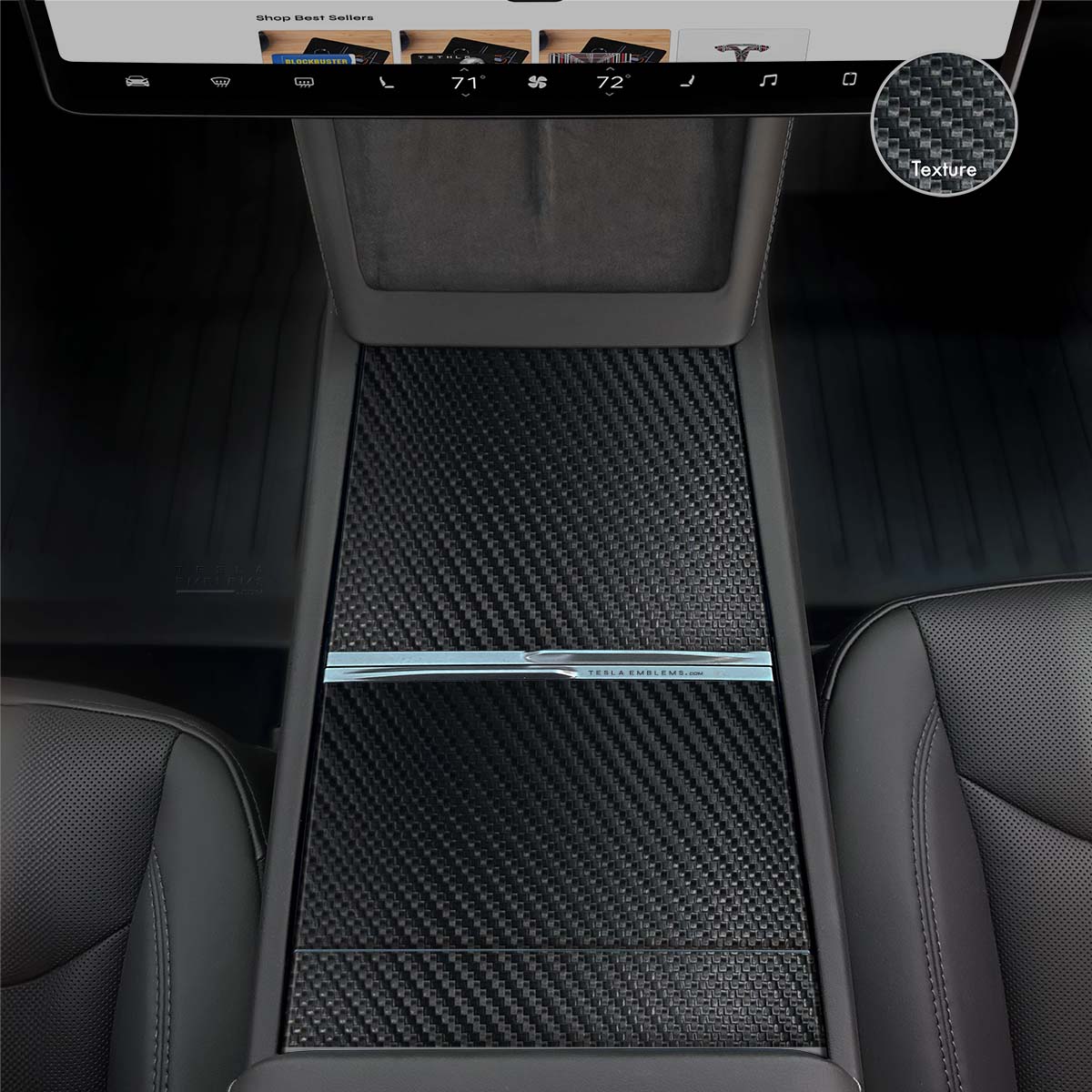 3M Carbon Fiber | Tesla Center Console Wrap Kit | Model 3 '24-26 Refresh