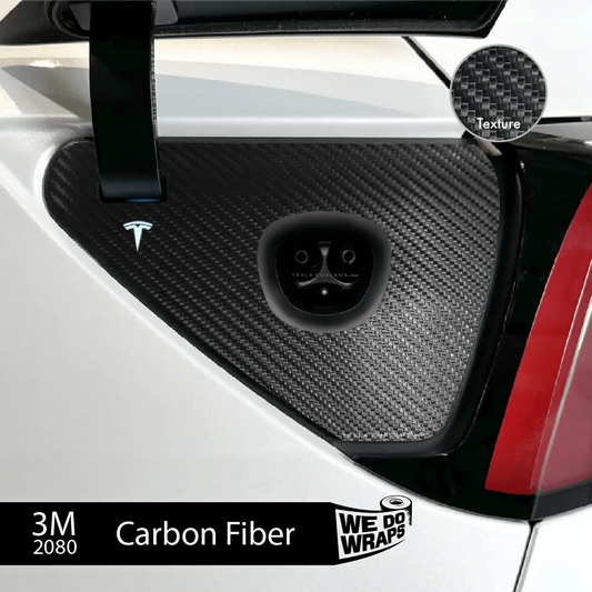 3M Carbon Fiber Tesla Charge Port Wrap | Model 3