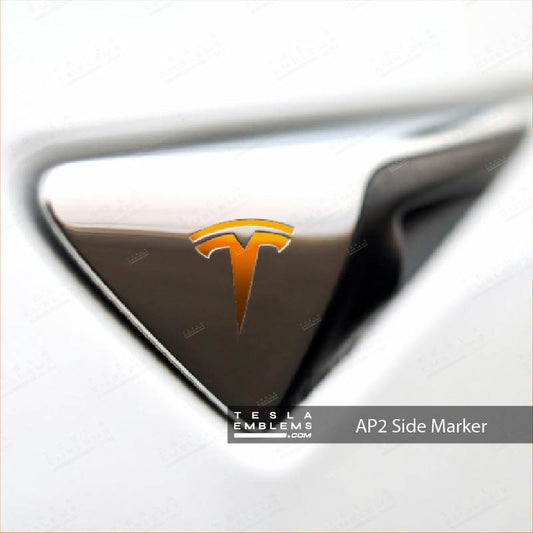 3M Gloss Deep Orange Tesla Side Marker Decals (2pcs)