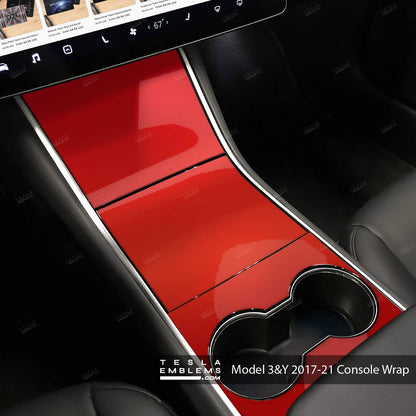 3M Gloss Dragon Fire Red | Tesla Center Console Wrap Kit | Model Y ’19-20