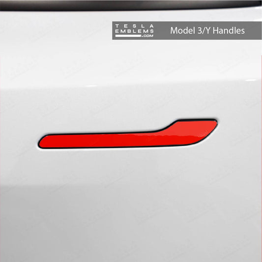 3M Gloss Hot Rod Red Tesla Door Handle Decals (4pcs)