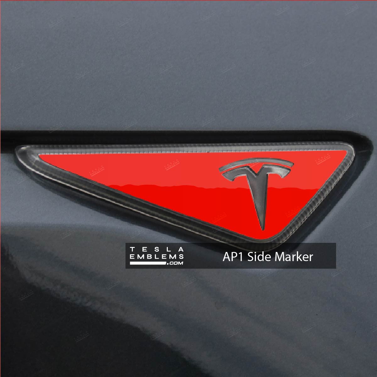 3M Gloss Hot Rod Red Tesla Side Marker Decals (2pcs)