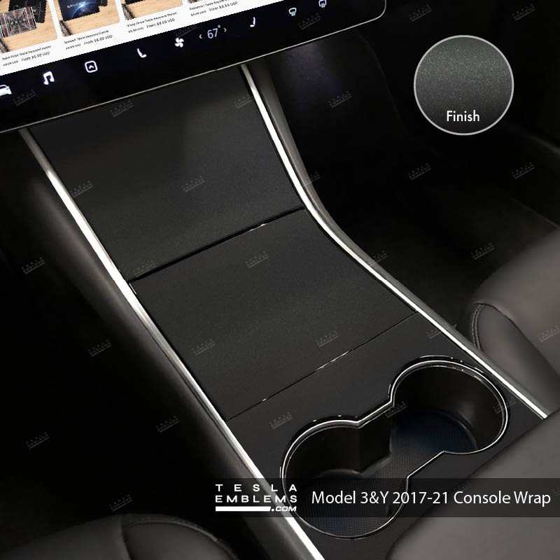 3M Matte Black Metallic | Tesla Center Console Wrap Kit | Model Y ’19-20