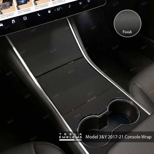 3M Matte Black Metallic | Tesla Center Console Wrap Kit | Model Y ’19-20