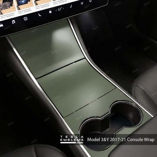 3M Matte Military Green | Tesla Center Console Wrap Kit | Model Y ’19-20