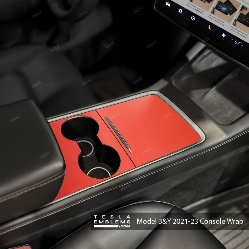 3M Matte Red | Tesla Center Console Wrap Kit | Model Y '21-25