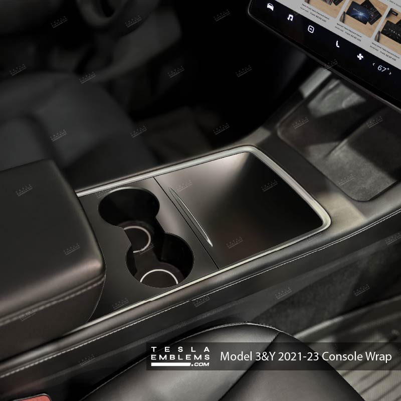 3M Satin Black | Tesla Center Console Wrap Kit | Model Y '21-25