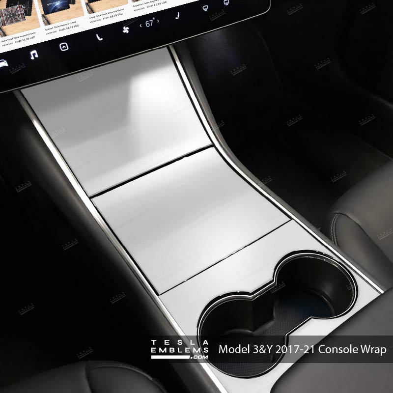 3M Satin White | Tesla Center Console Wrap Kit | Model Y ’19-20