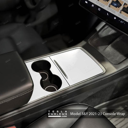3M Satin White | Tesla Center Console Wrap Kit | Model Y '21-25
