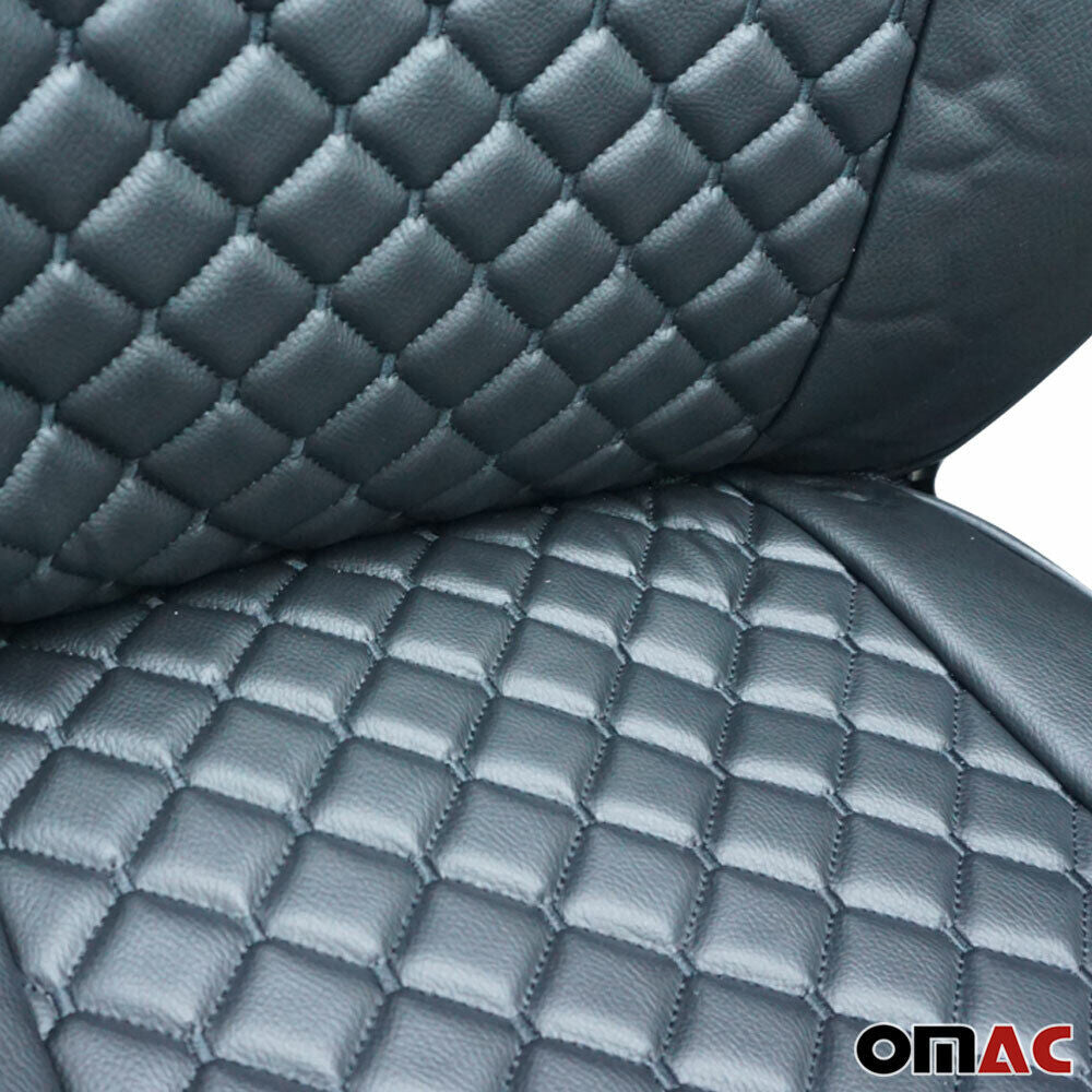 OMAC Leather Front Custom fit Seat Covers for Mercedes Sprinter W906 2006-2018 Black 4724321B-SS1