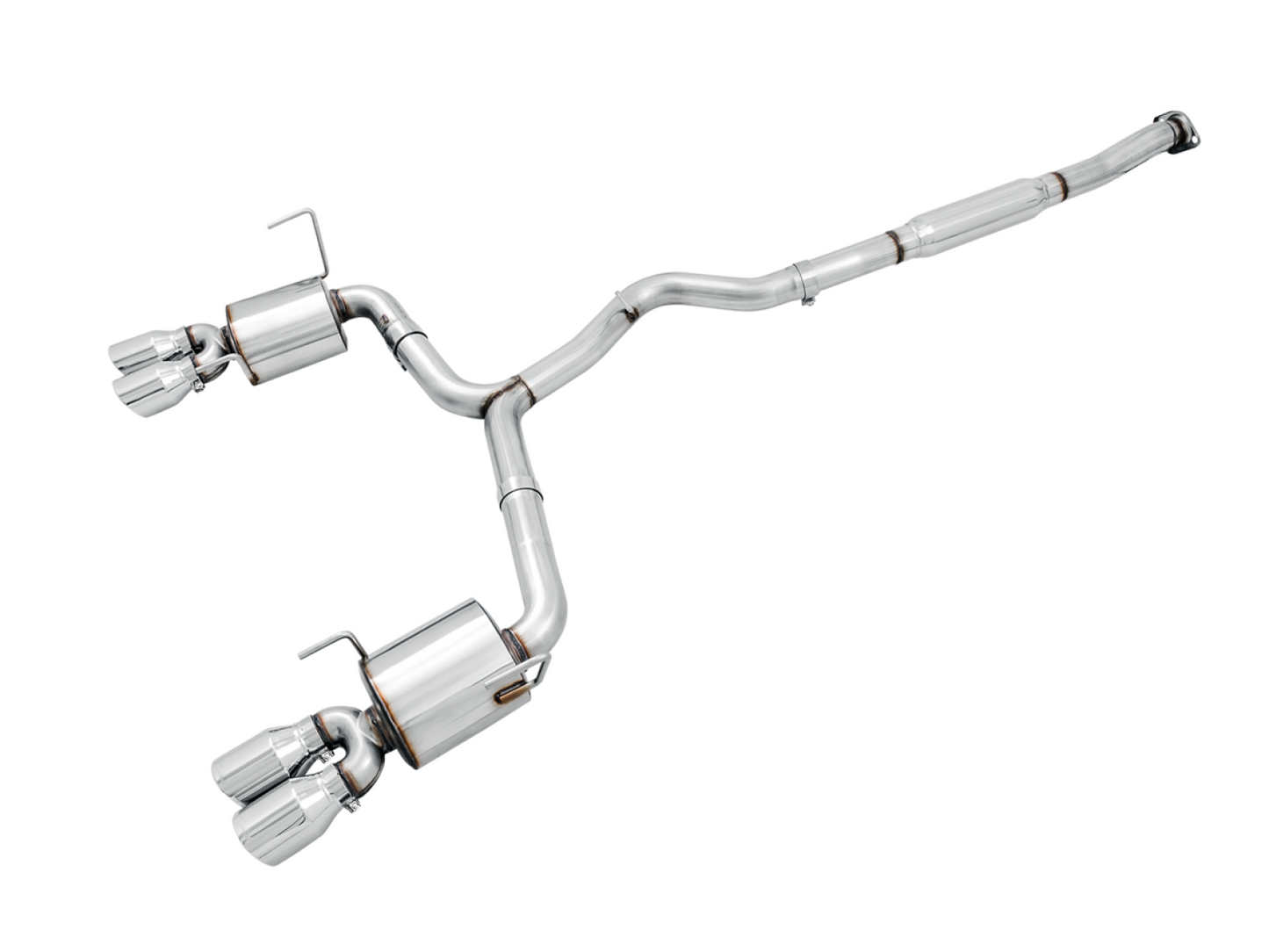 AWE Tuning Touring Edition Exhaust for 2015 VA WRX Sedan - Chrome Silver Quad Tips (102mm) 3015-42098