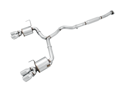 AWE Tuning Touring Edition Exhaust for 2015 VA WRX Sedan - Chrome Silver Quad Tips (102mm) 3015-42098