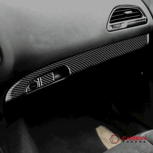 3pcs Carbon Fiber Glove Box Handle Full Strip Kit Overlay for Dodge Challenger 2015-2023