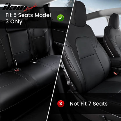 2017-2023 Tesla Model 3 Front Rear 5-Seat Seat Covers Leather