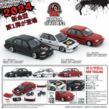 BM Creations Honda Civic EF2 White RHD With Removable Hood 1:64 64B0402