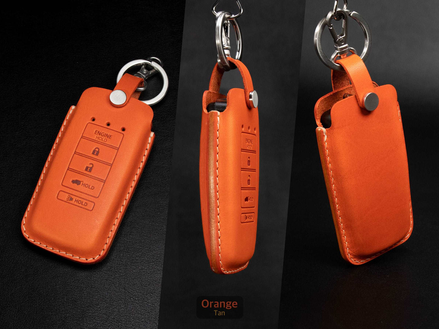 Acura [2-V2] Leather Key Fob  Case - Handcrafted in USA - Personalized Stamp