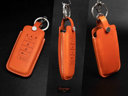 Acura [2-V2] Leather Key Fob  Case - Handcrafted in USA - Personalized Stamp
