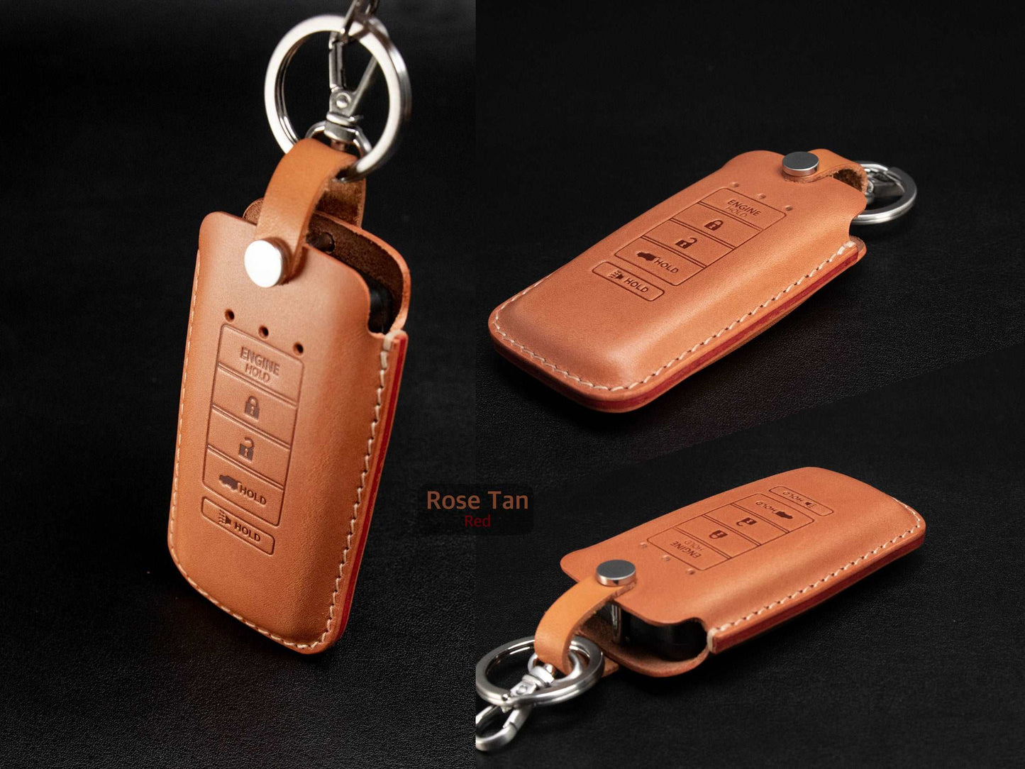 Acura [2-V2] Leather Key Fob  Case - Handcrafted in USA - Personalized Stamp