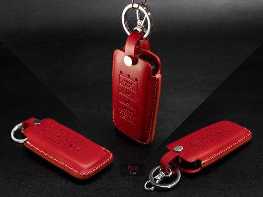 Acura [2-V2] Leather Key Fob  Case - Handcrafted in USA - Personalized Stamp