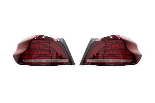 OLM Spec CR Tail Lights (Red Lens, Black Base) - 2015-2021 Subaru WRX & STI