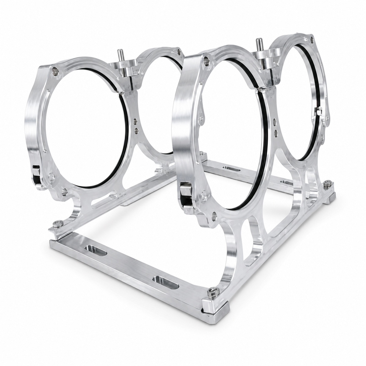 Granatelli Dual Billet Aluminum Nitrous Bottle Bracket – Fits Dual 10/15 lb & 12 lb Composite Bottles – 451011