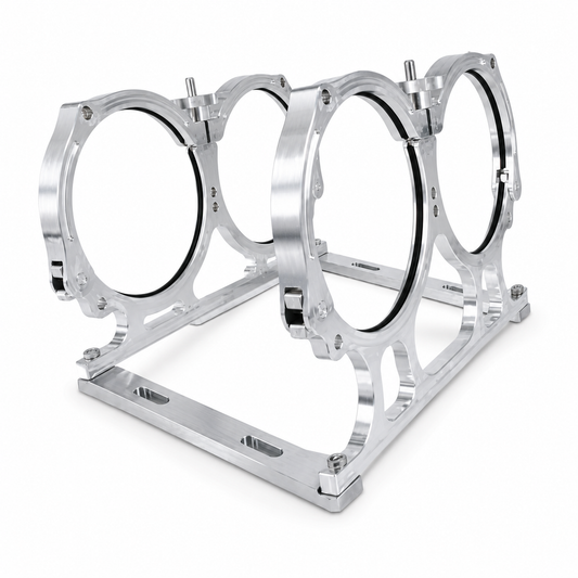 Granatelli Motor Sports Dual Billet Aluminum Nitrous Bottle Bracket. Fits Dual 10/15 lb. & 12 lb. Composite Bottles