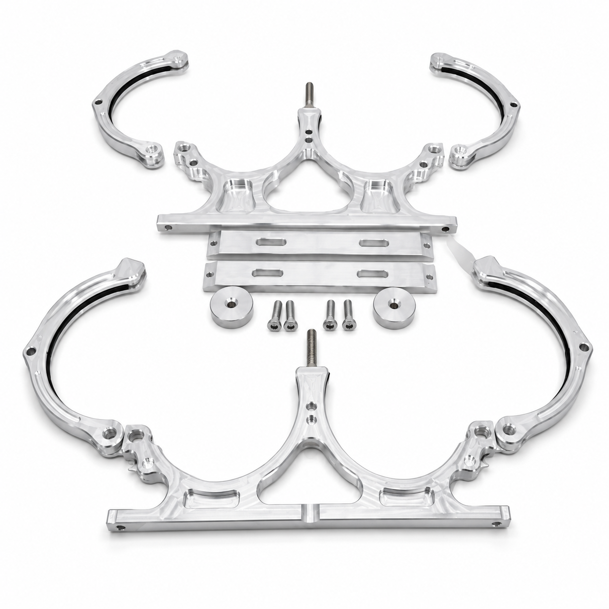 Granatelli Dual Billet Aluminum Nitrous Bottle Bracket – Fits Dual 10/15 lb & 12 lb Composite Bottles – 451011
