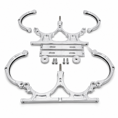 Granatelli Dual Billet Aluminum Nitrous Bottle Bracket – Fits Dual 10/15 lb & 12 lb Composite Bottles – 451011