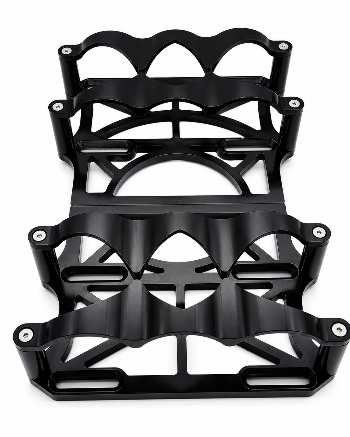 Granatelli Dual OPTIMA 6V Black Anodized Billet Aluminum Battery Tray Set – 12V Conversion – 452201B